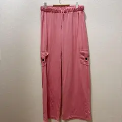 ピンク カジュアルパンツ カーゴデザイン ポケット付き Lサイズ