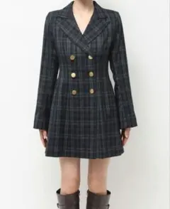 み*く様 2WAY フィット＆フレアジャケットワンピース　ダークグリーン