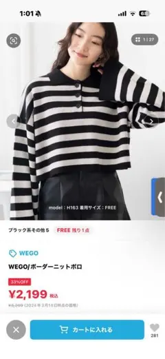 WEGO ボーダーニットポロ