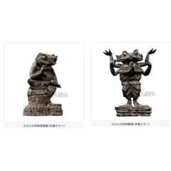 ART IN GASHAPON カエルの金剛力士像 木像カラー 阿形＆吽形セット