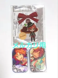 あんスタ　三毛縞斑　缶バッジ　一番カフェ　スクエア　アクリルキーホルダー
