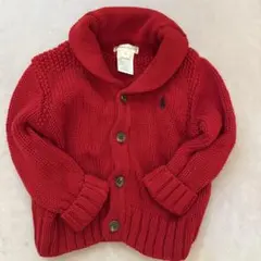 ラルフローレン 赤 カーディガン 9M