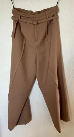 コムサイズム　ベルト付きワイドパンツ　L