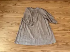 anggo ベージュ 七分袖 ワンピース XL 120cm