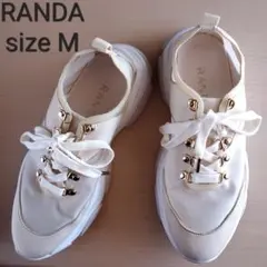 ​☆未使用級☆RANDA ランダ 異素材シースルースニーカー M オフホワイトのサムネイル