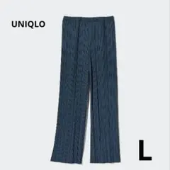 UNIQLO ユニクロ　プリーツストレートパンツ Sサイズ ブルー