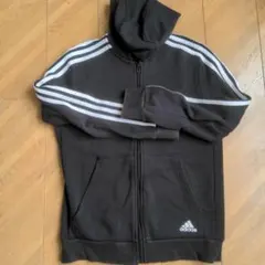 adidas 黒 フルジップパーカー 160サイズ