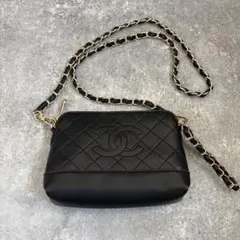 ✴︎希少✴︎CHANELノベルティ　キルティングチェーンショルダーバッグ ブラック