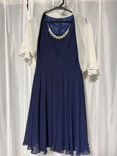 フォーマルワンピース　ドレス　青　レディース