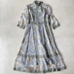 【新品未使用】RUIRUE BOUTIQUE フラワー刺繍レースワンピース　LL