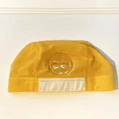 使用回数少 記名なし ルネサンス スイミングキャップ L 水泳帽 黄色 ワッペン
