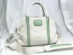 マークバイマークジェイコブス　レザー2way ミニボストンバッグ　アイボリー美品