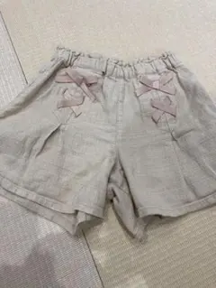 moujonjon ハーフパンツ ベージュ リボン 120cm美品