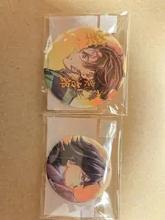 鬼滅の刃「繋ぐ」書き下ろしイラスト「義勇と炭治郎」缶バッジ 2点セット