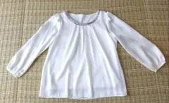 ナチュラルビューティベーシック　 長袖ブラウス スパンコール装飾　Mサイズ