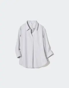UNIQLO レーヨンスキッパーブラウス　ライトグレー　Sサイズ