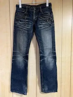 y2k NICOLE CLUB FOR MEN 加工フレアデニムパンツ　パイソン