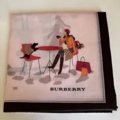 BURBERRY ハンカチ 女の子 犬 イラストデザイン