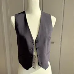 【新品タグ付き】ZARA ザラ クロップド丈 ベスト ジレ ダークグレー XS