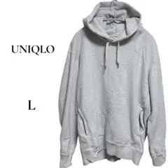 UNIQLO ユニクロ パーカー【Ｌ】グレー 美品 大きめ ゆったり スウェット