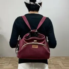 オーダー 岡山デニム✖︎本革　2wayリュック　がま口　ハンドメイド