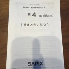 2026年最新】Sapix 入室テスト 新4年 11月の人気アイテム - メルカリ