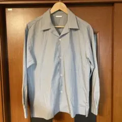 ライトブルー 長袖ボタンアップシャツ