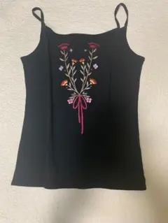 UNTITLED 花柄刺繍 キャミソール ブラック サイズ2のサムネイル