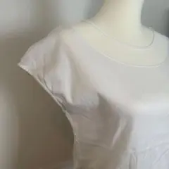★LANVIN ランバン★ 白Tシャツ M 襟と裾レース フレンチスリーブのサムネイル