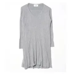 【美品】SNIDEL リブニット Vネック グレー フリー 長袖 美シルエット