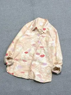 美品 TAKEO KIKUCHI 和柄 総柄 長袖シャツ サイズ2 テラコッタのサムネイル