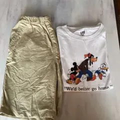 UNIQLO ディズニー Tシャツとパンツセット 140