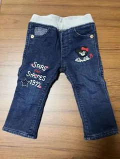 美品　double B 刺繍　デニムパンツ　ストレッチ　サイズ80