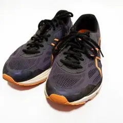 ASICS ランニングシューズ ネイビー オレンジ 軽量 トレーニング シューズ