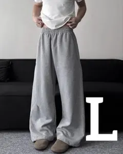 《新品》ワイドスエットパンツ ワイドパンツ スエットパンツ 変形 グレー 灰色