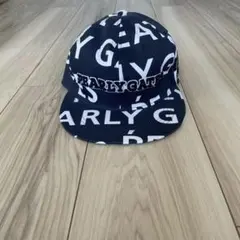 PEARLY GATES ロゴ総柄 キャップ ネイビー