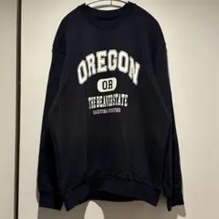 oregon トレーナー スウェット 紺 ネイビー ロゴT 韓国 TOPTEN