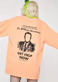 Jungles ロング 長袖 Tシャツ シャツ オレンジ ストリート 古着