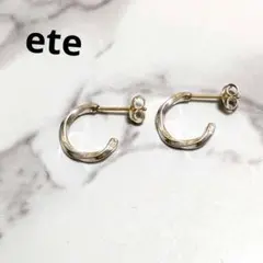 美品　ete エテ　ピアス　シルバー925　K18　金　コンビ　ピアス　ツイストのサムネイル
