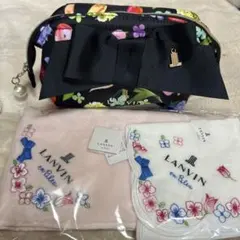 新品ランバンオンブルー　ポーチ　ハンカチセット