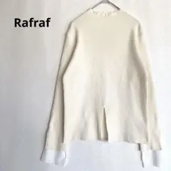 ラフラフ Rafraf ニット セーター L 長袖 シンプル スリット 秋冬