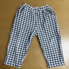 黒と白のチェック柄パンツ　90センチ