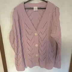 gelatopique 薄紫 Vネック カーディガン Fサイズ