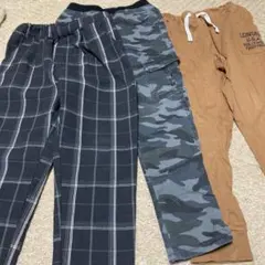子供用 ロングパンツ 3点セット チェック カモフラ