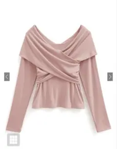 GRL 新品タグ付き クロスドレープトップス[gn419]ピンク М