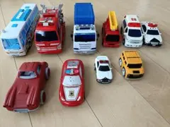サウンド付き緊急車両　セット　消防車　清掃車　救急車　パトカー