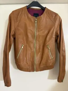 【TOMORROWLAND】ブラウンレザージャケット/羊皮