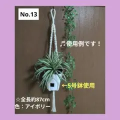 《マクラメ✿プラントハンガー》（全長約87cm／色：アイボリー）のサムネイル