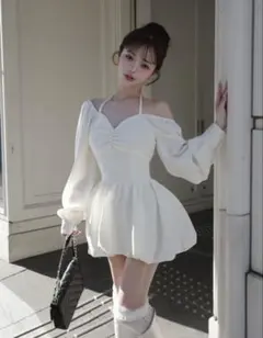 Darich ウエストコルセットバルーンミニワンピース