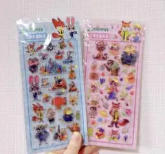 【正規品】ズートピア　ディズニー ドロップシール　2枚セット　ぷっくりシール